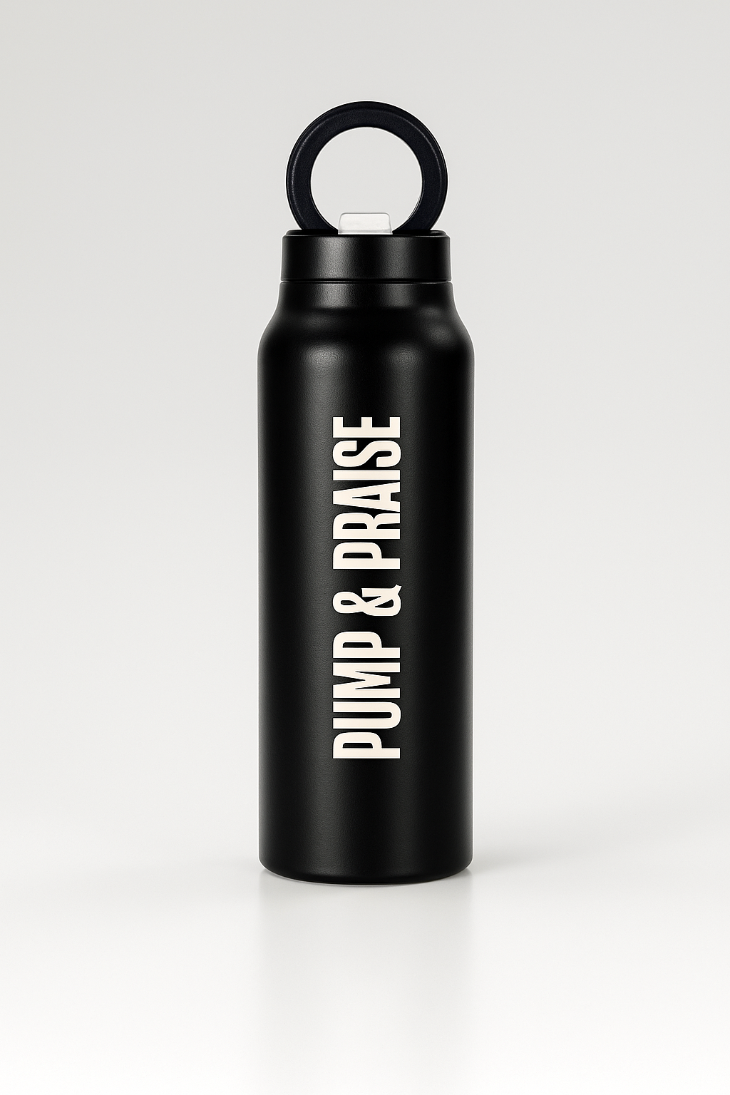 PUMP & PRAISE MATTE BLACK MAGNETIC LID STAINLESS STEEL BOTTLE