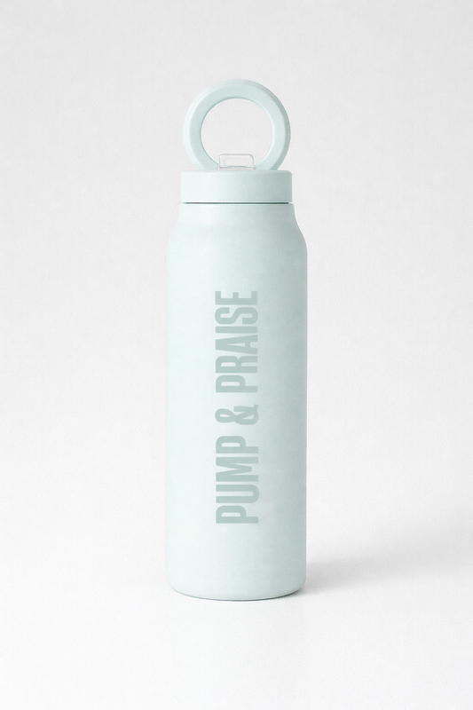 PUMP & PRAISE MIST BLUE MAGNETIC LID STAINLESS STEEL BOTTLE