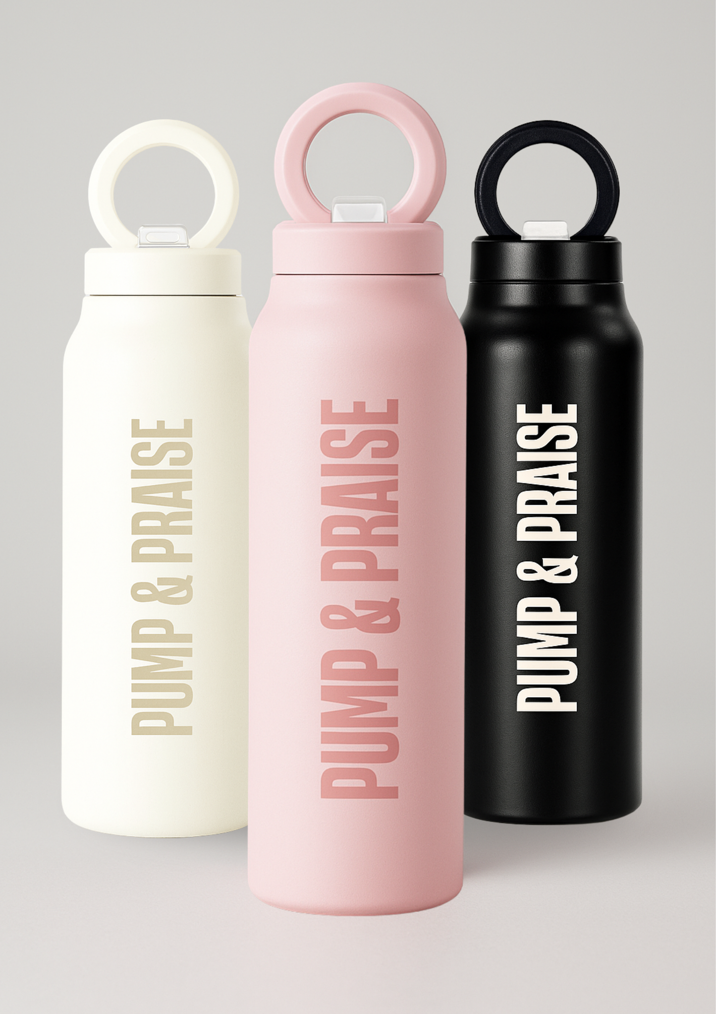 PUMP & PRAISE MATTE BLACK MAGNETIC LID STAINLESS STEEL BOTTLE